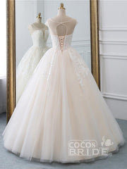 Long Sweetheart Tulle Lace Lace-Up Ball Gown Wedding Dresses