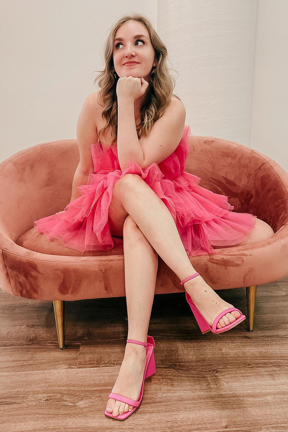 Cute A-line Strapless Tiered Tulle Party Homecoming Dress