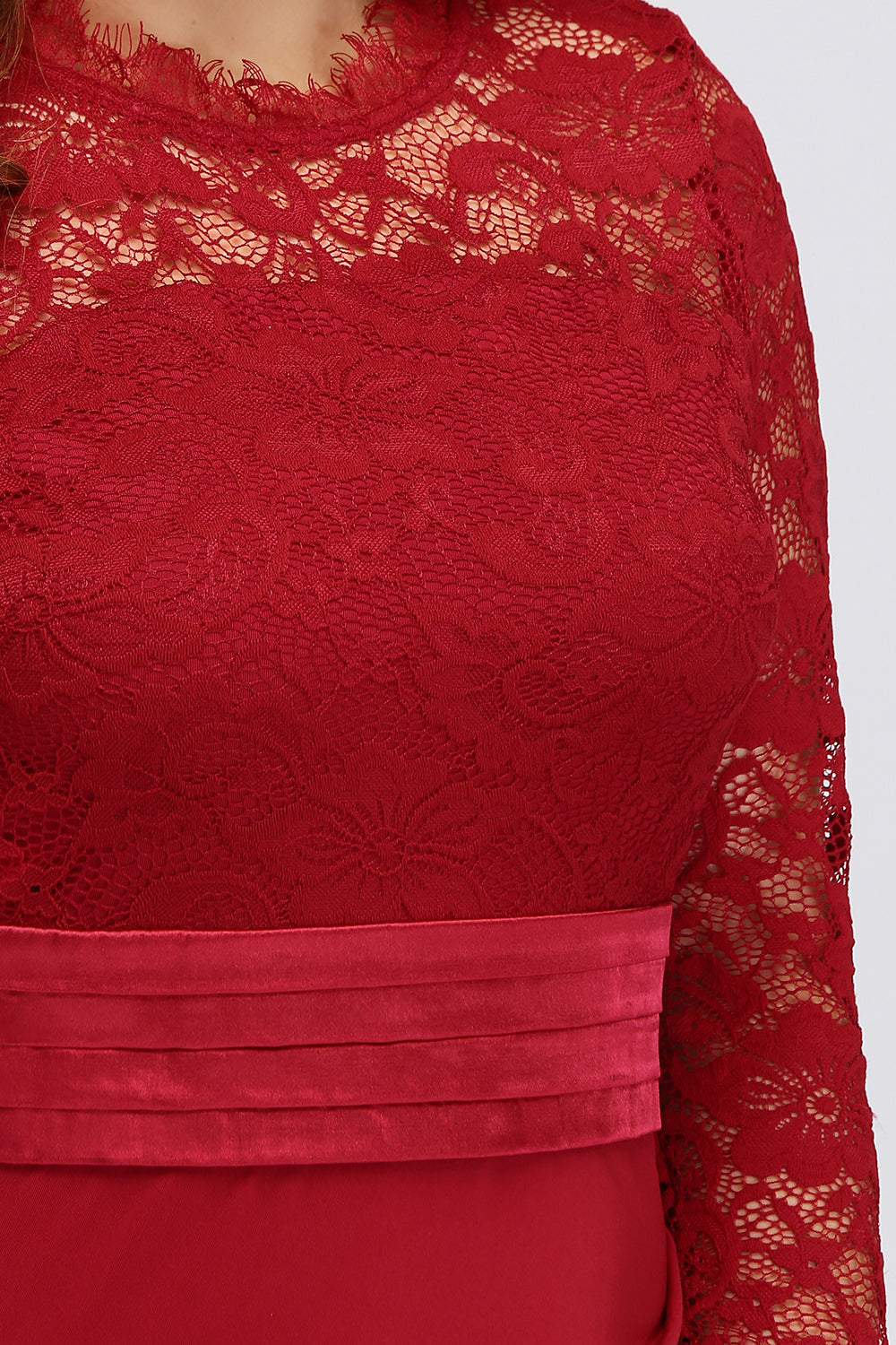 Charming Long Sleeve Bateau Lace Floor Length Mermaid Prom Dress