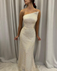 Simple Champagne Strapless Floor Length Mermaid Prom Dress