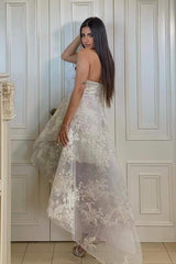 Elegant High Low A-line Sweetheart Lace Backless Short Wedding Dresses