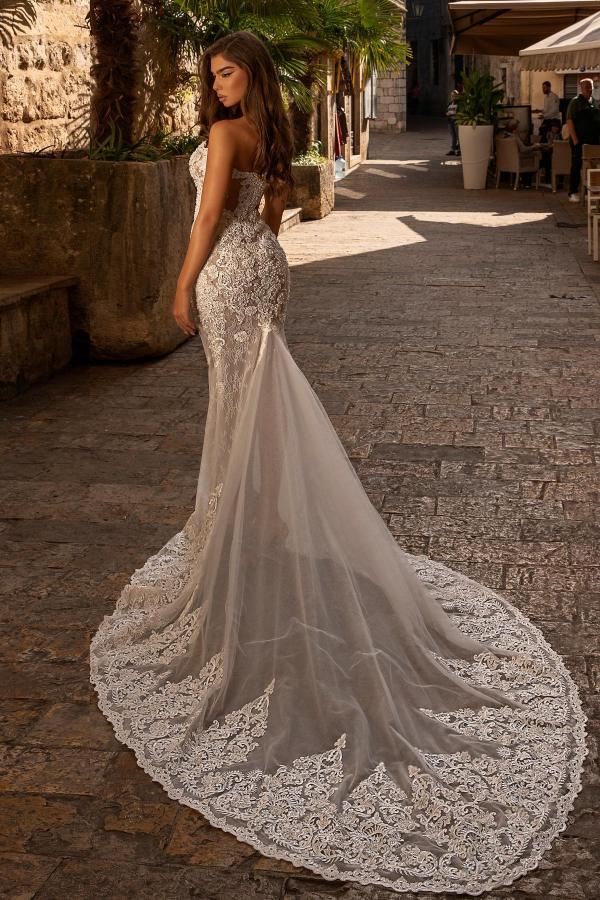 Vintage Long Mermaid Sweetheart Tulle Lace Wedding Dresses