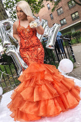 Chic Long Sweetheart Spaghetti Straps Mermaid Plus Size Prom Dress