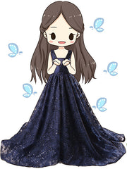 Dark Navy Long A-line Sequin Engagement Party Flower Girl Dresses