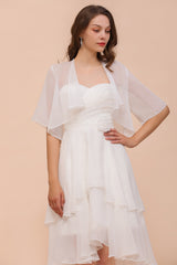 BM1061 White Short Sleeves Chiffon Special Occasions Wraps