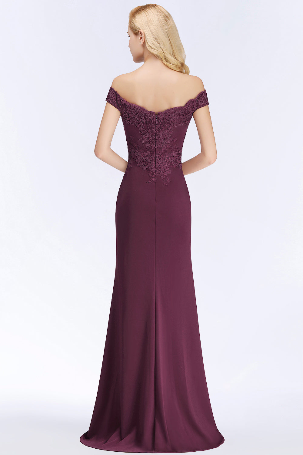 Elegant Long Mermaid Off the Shoulder Lace Bridesmaid Dresses