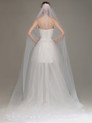 One Layer Cathedral Length Wedding Veil