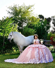 Elegant Long Off the Shoulder Tulle Ball Gown Quinceanera Dress
