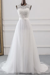 Elegant Long Sweetheart Lace-up Tulle A-line Wedding Dress