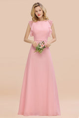 Elegant Simple Jewel Sleeveless A-line Bridesmaid Dress