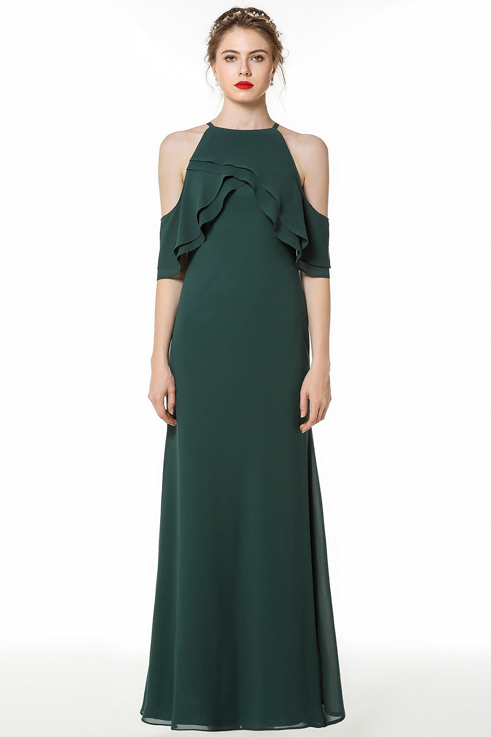 Gorgeous Straps Dark Green Floor Length Bridesmaid Dress