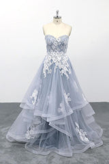Amazing Long Sweetheart Lace Tulle A-line Wedding Dress