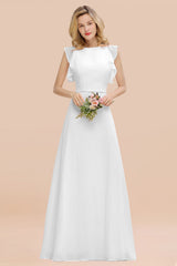 Elegant Simple Jewel Sleeveless A-line Bridesmaid Dress