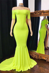 Long Off the Shoulder Mermaid Prom Dress with Sleeves