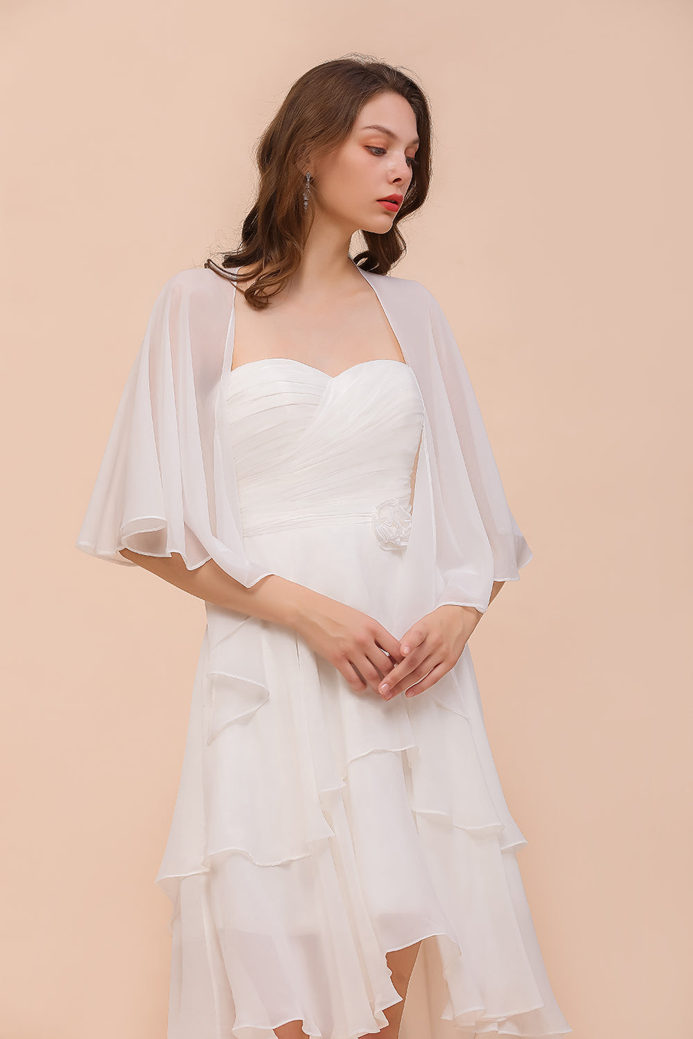 Chiffon White Special Occasions Wraps