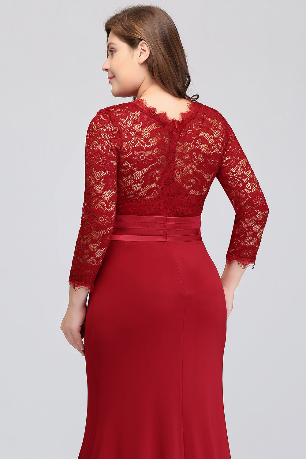 Charming Long Sleeve Bateau Lace Floor Length Mermaid Prom Dress