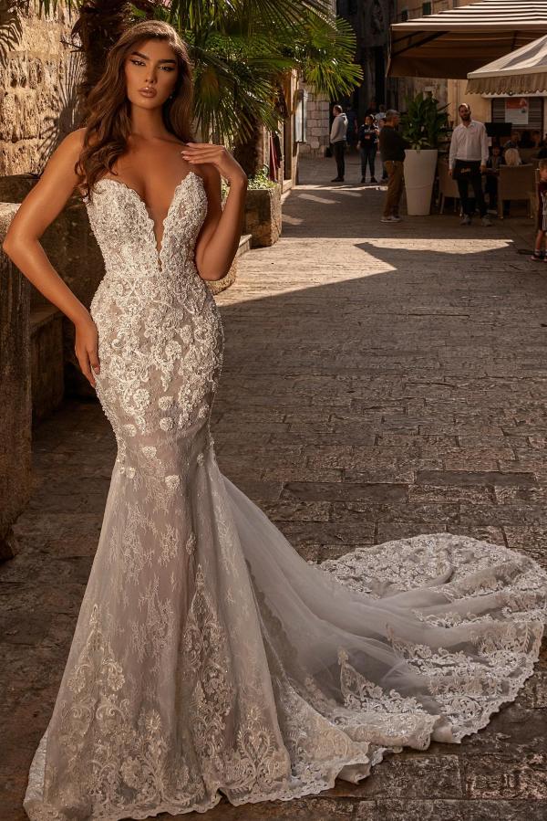 Vintage Long Mermaid Sweetheart Tulle Lace Wedding Dresses