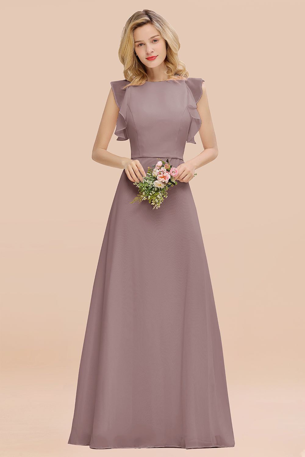 Elegant Simple Jewel Sleeveless A-line Bridesmaid Dress