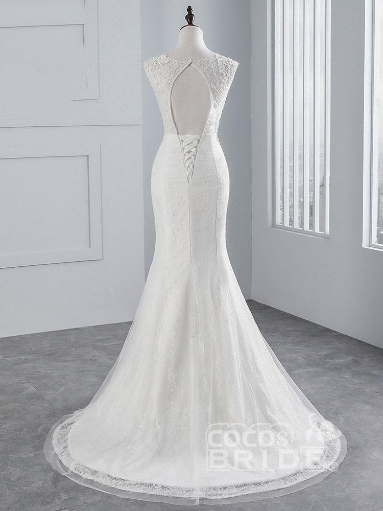 Elegant Long Lace Appliques Mermaid Wedding Dresses