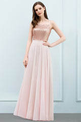 A-line Chiffon Sequined Spaghetti Straps Sleeveless Floor Length Bridesmaid Dress