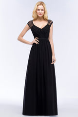 Elegant Mermaid Lace V-Neck Sleeveless Floor Length Bridesmaid Dresses with Sash