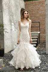 Gorgeous Long Sweetheart Appliques Lace Mermaid Wedding Dress