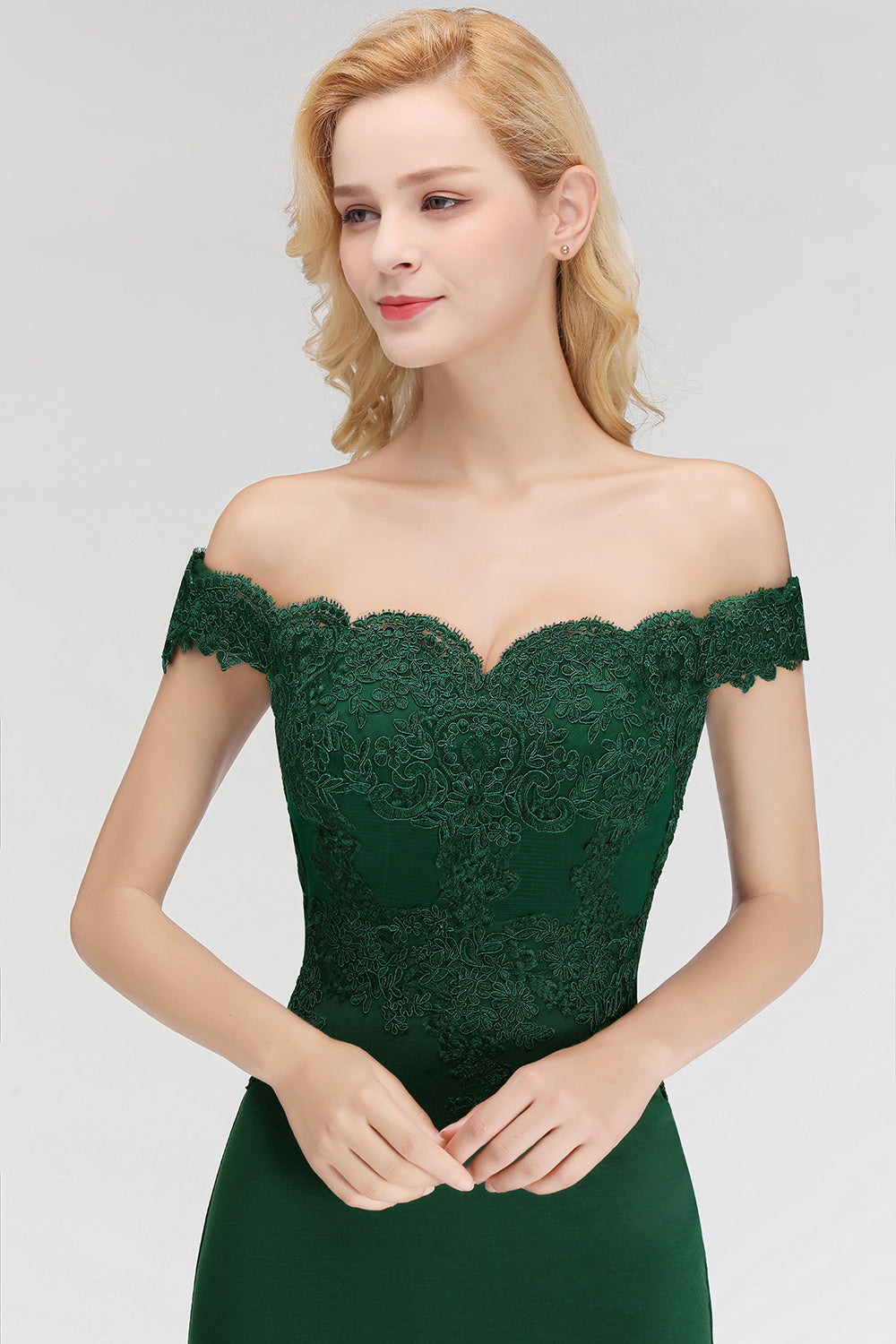Mermaid Off the Shoulder Long Appliques Bridesmaid Dress
