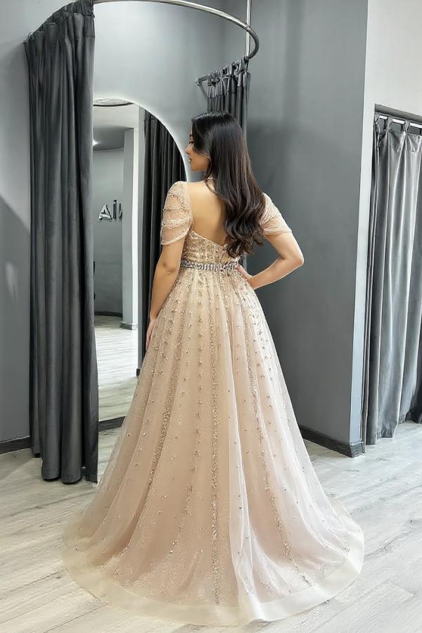 Long A-line Sweetheart Backless Off the Shoulder Formal Evening Dresses