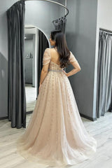 Long A-line Sweetheart Backless Off the Shoulder Formal Evening Dresses