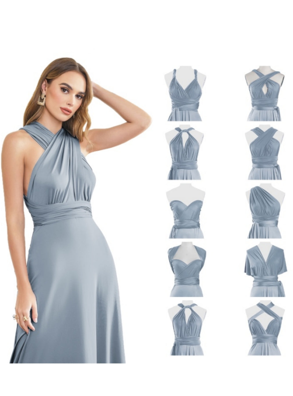 Long Infinity Dresses Convertible Gowns Floor Length Wedding Guest Dresses