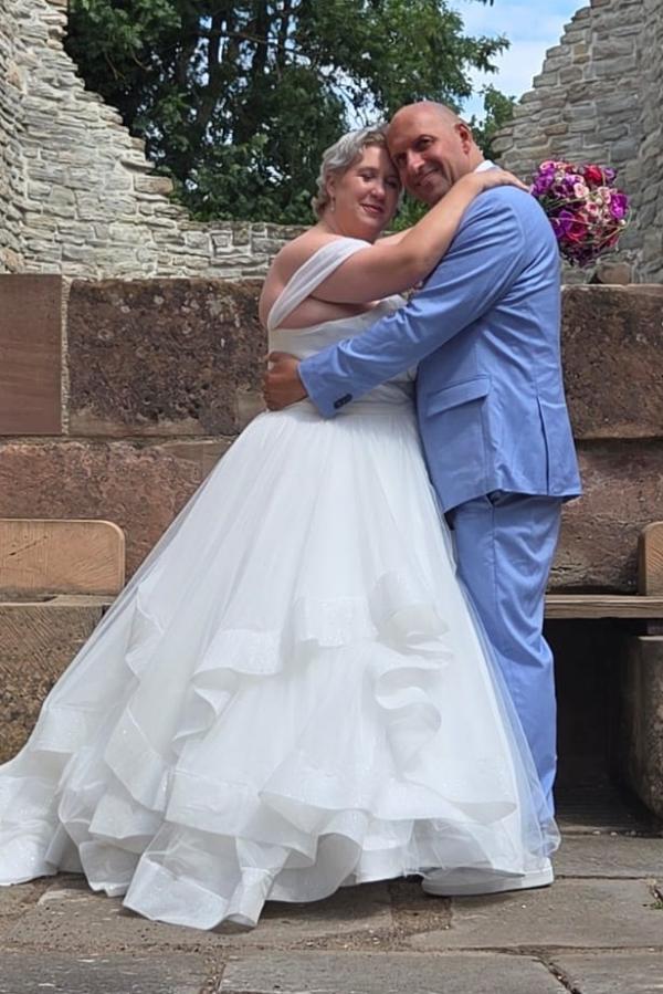 Simple Plus Size Off the Shoulder Ball Gown Wedding Dresses