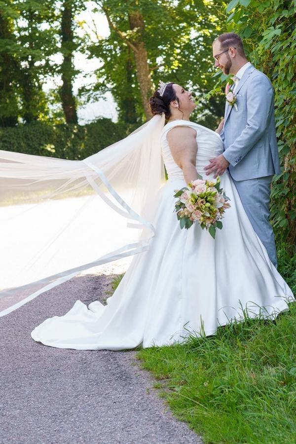 Satin V-neck Sleeveless Ball Gown Plus Size Wedding Dresses