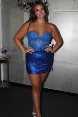 Sweetheart Mermaid Sequin Short Homecoming Dress