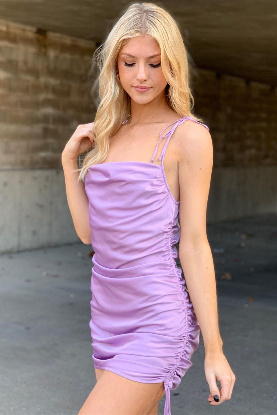 Mermaid Party Dress Short Strapless Satin Homecoming Dress
